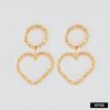 Aretes corazón circulo - Imagen 2