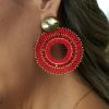 Arete tejido rojo - Imagen 3